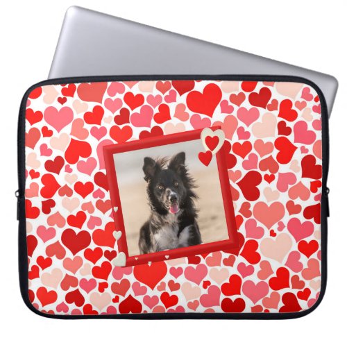 Border Collie Dog Hearts Laptop Sleeves