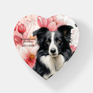 Border Collie Dog in a Wildflower Meadow Paperweight