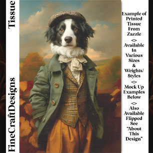 Border Collie Dog In Autumn/Fall DV9L Decoupage Tissue Paper