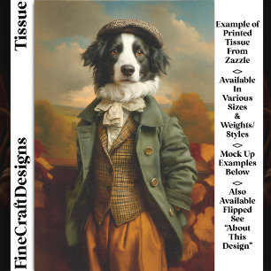 Border Collie Dog In Autumn/Fall DV9R Decoupage Tissue Paper