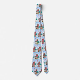 Border Collie Dog In snow Christmas Dog House Neck Tie