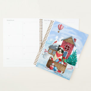 Border Collie Dog In snow Christmas Dog House Planner