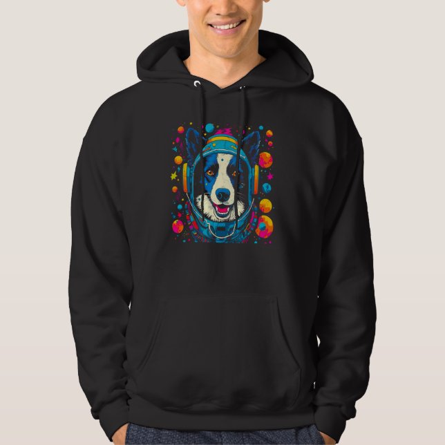Border Collie Dog in Space Astronaut Hoodie (Front)