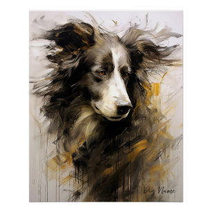 Border Collie dog in the wind 002 - Yacobsen Deros Poster