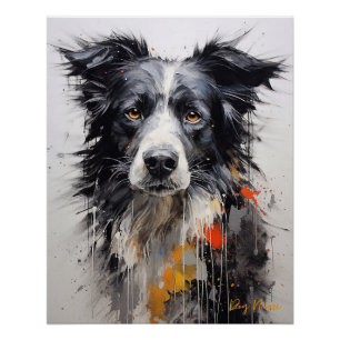 Border Collie dog in the wind 003 - Yacobsen Deros Poster