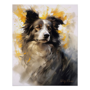 Border Collie dog in the wind 004 - Yacobsen Deros Poster