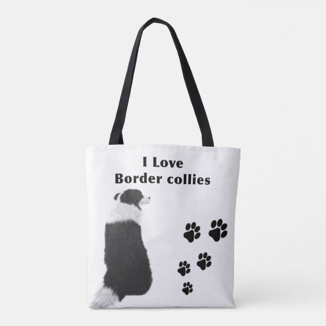 Border Collie Dog Inui Original Back Tote Bag (Back)