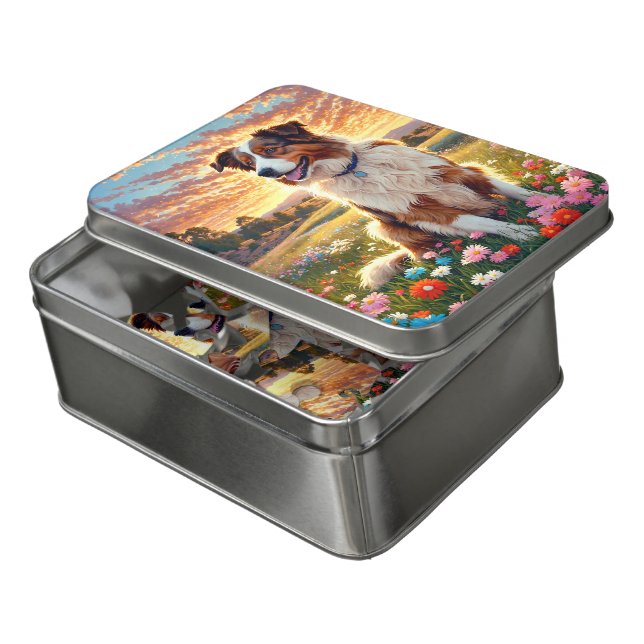 Border Collie Dog Jigsaw Puzzle (Lid Open)