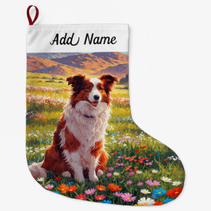 Border Collie Dog Large Christmas Stocking