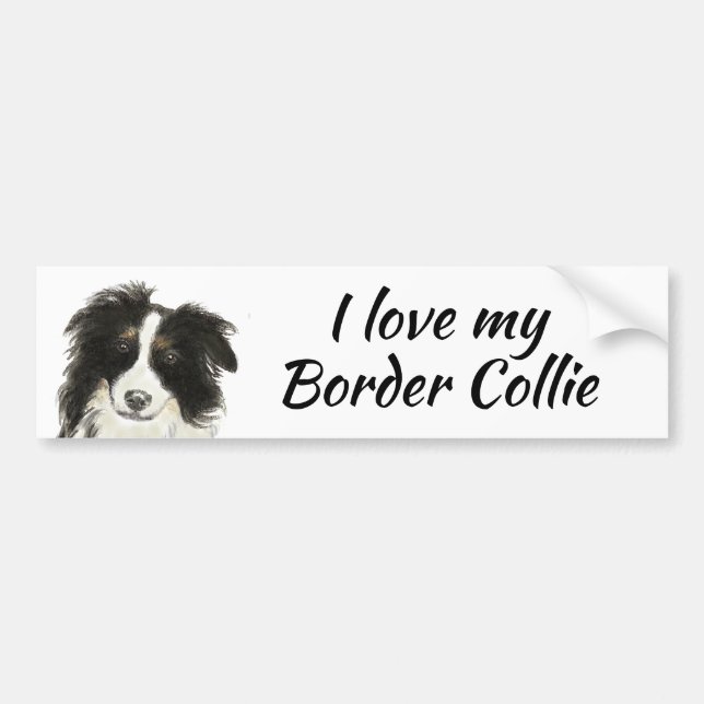 Border Collie Dog Love my Quote Bumper Sticker (Front)