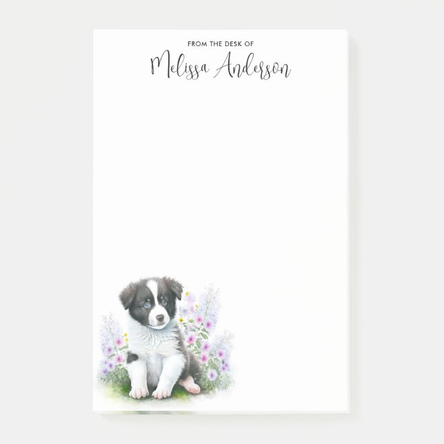 Border Collie Dog Lover Cute Puppy Personalized  Post-it Notes (Front)