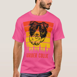 Border Collie Dog Lovers Sunset For Dad Mom Dad Gi T-Shirt