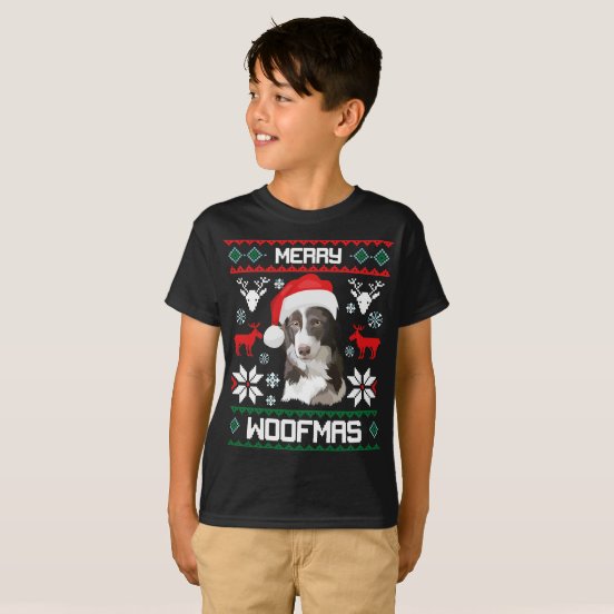 border collie christmas t shirt