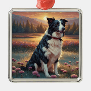 Border Collie Dog Metal Ornament
