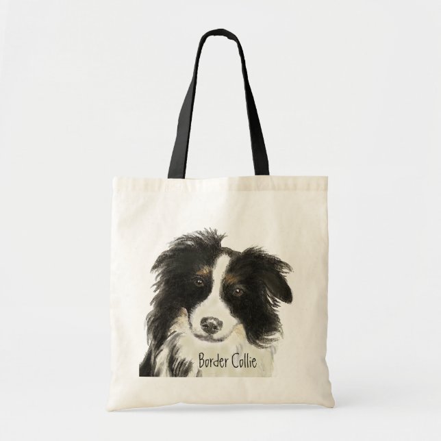 Border Collie Dog o Tote Bag (Front)