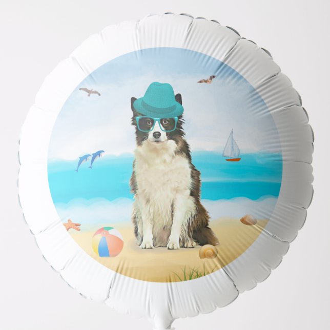 Border Collie Dog on Beach Balloon (Front)