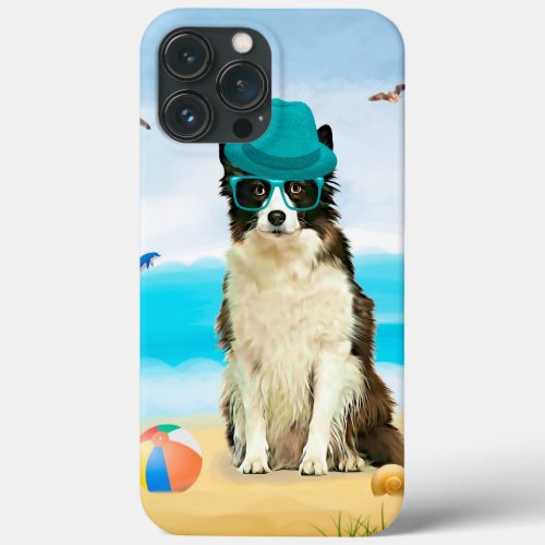 Border Collie Dog on Beach iPhone 13 Pro Max Case