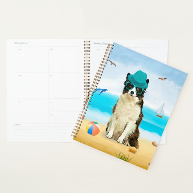 Border Collie Dog on Beach Planner (Display)