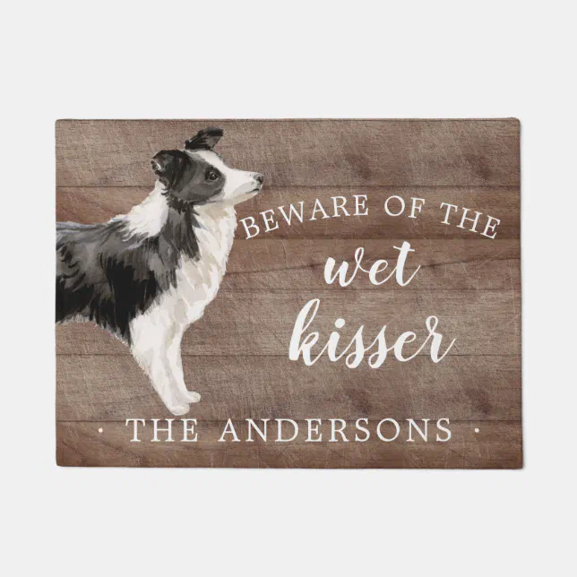 Border Collie Dog Personalized Door Mat Zazzle