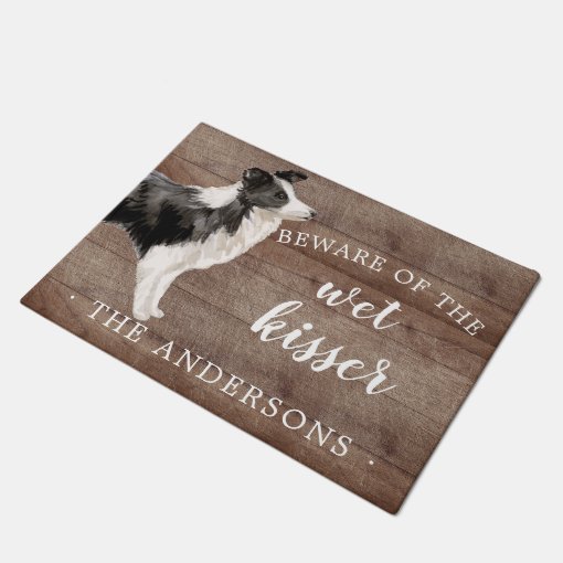 Border Collie Dog Personalized Door Mat Zazzle