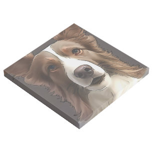 Border Collie Dog Pet Portrait Black Outline Art