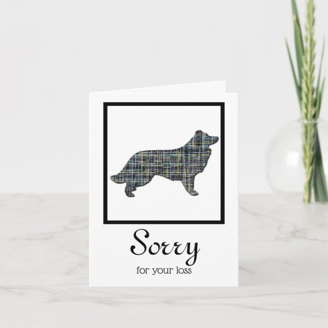 Border Collie Dog Pet Sympathy Card (Front)