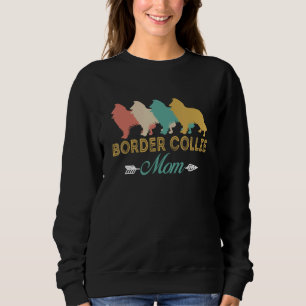 Border Collie Dog Retro Border Collie Mom grandma Sweatshirt