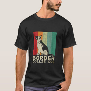Border Collie Dog Retro Style Vintage Design Anima T-Shirt