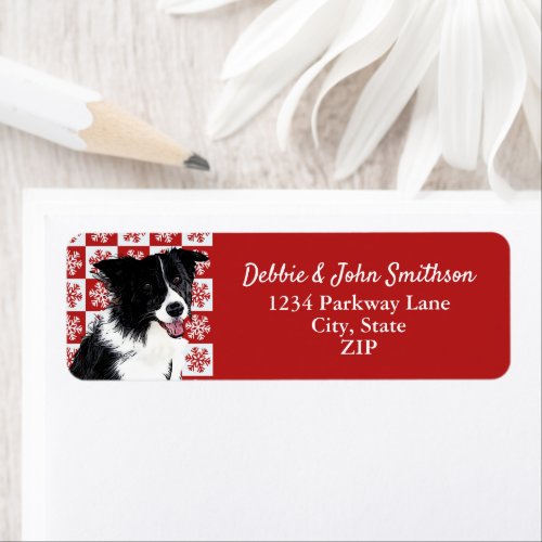 Border Collie Dog Return Address Animal Christmas Label