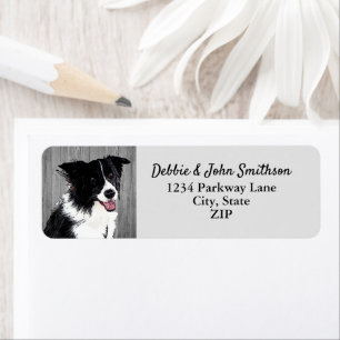 Border Collie Dog Return Address Animal Cute Labe Label