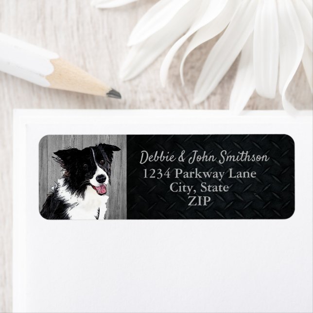 Border Collie Dog Return Address Animal Cute  Label (Insitu)