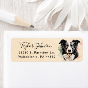 Border Collie Dog Return Address Label