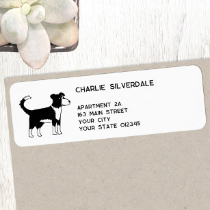 Border Collie Dog Return Address Label