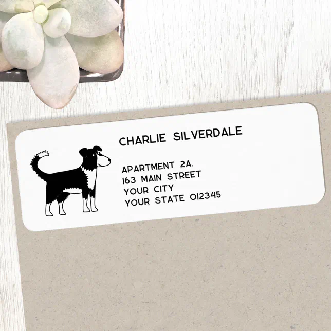 Border Collie Dog Return Address Label Zazzle
