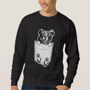 Border collie dog ripped in pocket art graphic the sweatshirt