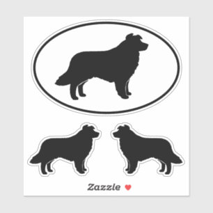 Border Collie Dog Silhouette Vinyl Sticker Set