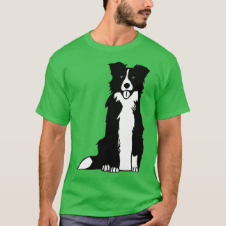 Border Collie Dog Sitting T-Shirt