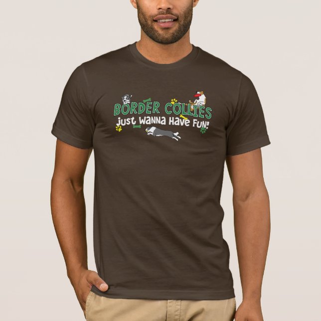 Border Collie Dog Sports Dark Tee (Front)