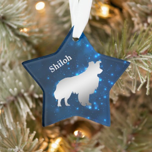 Border Collie Dog Star Personalized Ornament