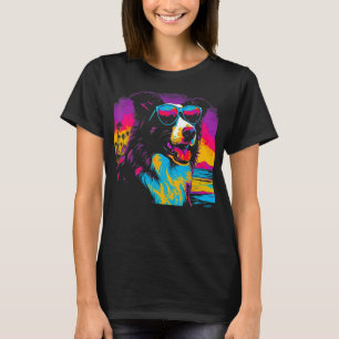 Border Collie Dog Sunglasses Party T-Shirt