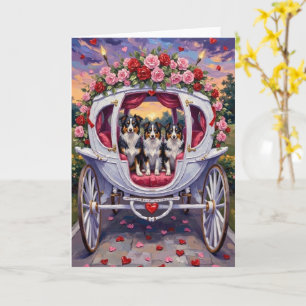 Border Collie Dog Valentine's Day Card