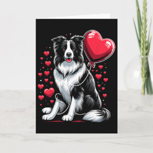 Border Collie Dog Valentine's Day Dog Owner Valent Card