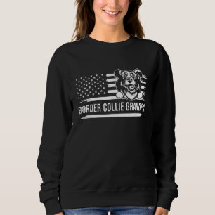 Border collie dog vintage america flag art for dog sweatshirt
