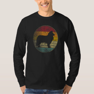 Border Collie Dog Vintage Distressed Retro 70s 80s T-Shirt
