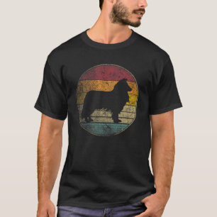 Border Collie Dog Vintage Distressed Retro Silhoue T-Shirt