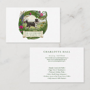 Border Collie Dog Walker Custom Business Card