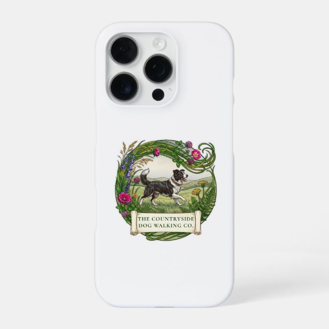 Border Collie Dog Walker Custom iPhone Case (Back)