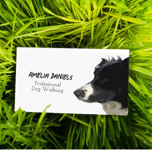 Border Collie Dog Walking/ Groomer Business Card