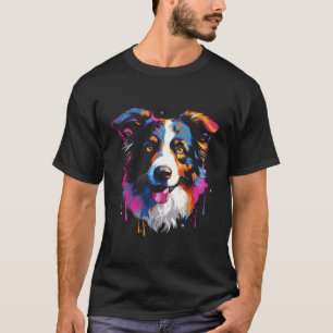 Border Collie Dog Walking Pet Fan T-Shirt