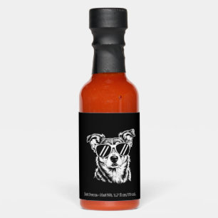 Border Collie Dog Wearing Sunglasses Vintage Pet Hot Sauces